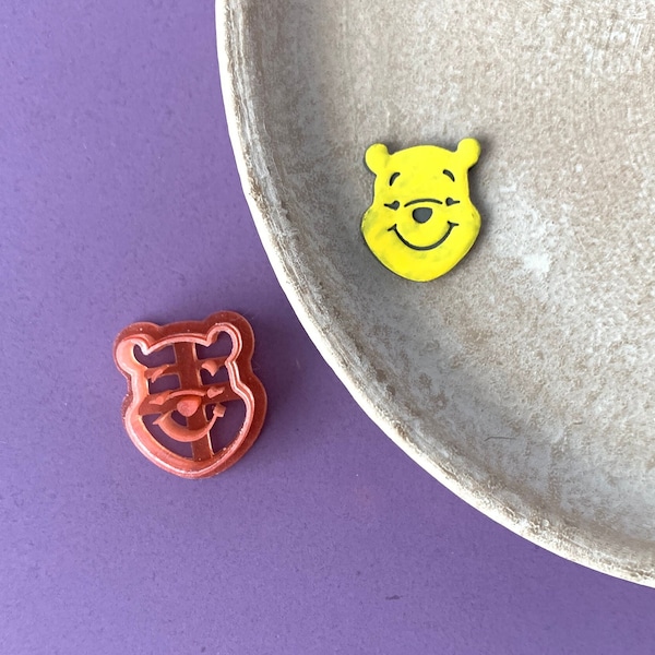 Winnie the Pooh Face Clay Cutter - Embossing Sharp Jewelry Clay Tools, Unique Small Earring Set, Magic Craft Cutter, Cutter for Polymer Clay