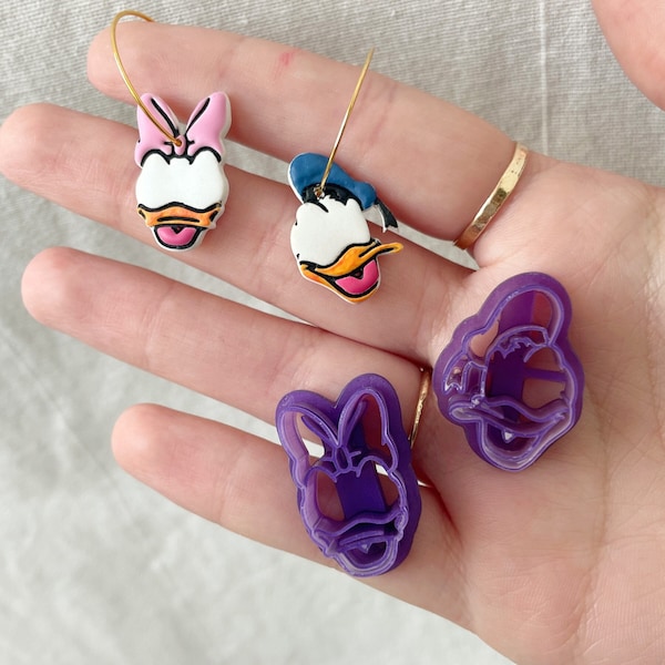 Donald and Daisy Polymer Clay Cutter Set - House of Mouse Sharp Jewelry Tools, DIY Earring Designs, Magic Park Craft Cutter