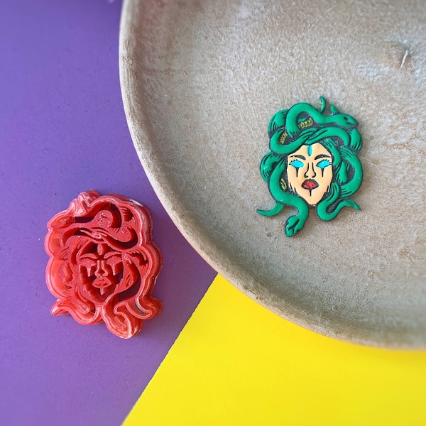 Medusa Polymer Clay Cutter - Greek Goddess Embossing Sharp Jewelry Clay Tools, Unique Earring Set, Craft Cutter, Resin Polymer Clay Cutter