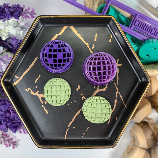 Disco Ball Clay Cutter for Earrings - Unique and Eye-Catching Design, Sharp Cutting Edge Tool for Polymer Clay Jewelry Designs, Retro Emboss