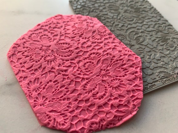 12 pcs set Embossing stamp for polymer clay Floral texture plate