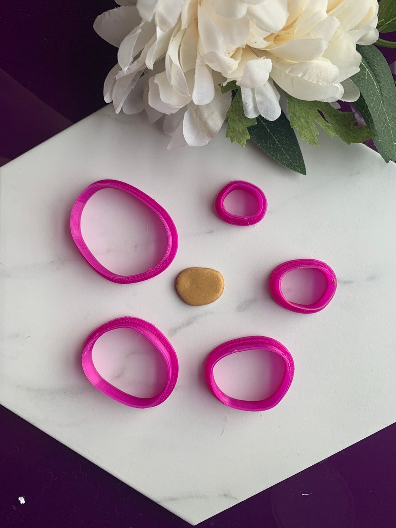 Pebble Shape 1 Polymer Clay Cutter | Jewelry Earring Making | Cu Pebble Shape 1 Polymer Clay Cutter | Jewelry Earring Making | Cu