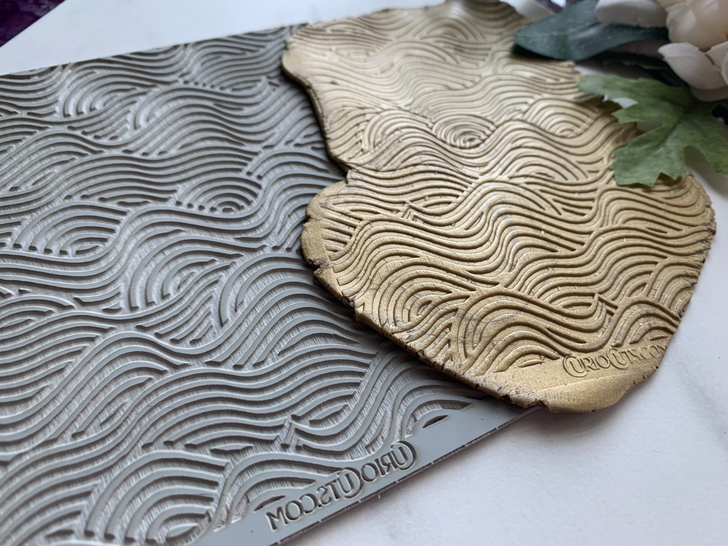 Geo Waves Polymer Clay Texture Themed Flexible Sheet Swirls Etsy