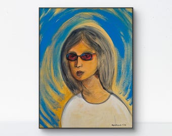 Rose - 11x14 Colorful Acrylic Portrait Painting on Canvas Signed Original