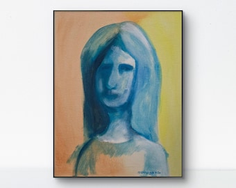 Impression - 11x14 Colorful Acrylic Figurative Painting on Canvas Signed Original