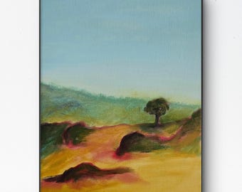 Landscape 2 - 11x14 Colorful Acrylic Landscape Painting on Canvas Signed Original