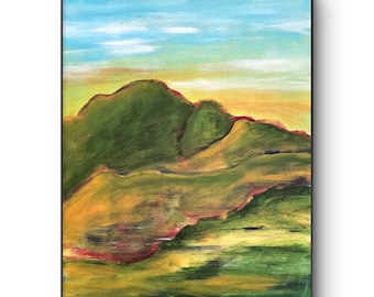 Landscape 10 - 11x14 Colorful Acrylic Landscape Painting on Canvas Signed Original