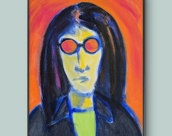 Joey - 11x14 Colorful Acrylic Portrait Painting on Canvas Signed Original
