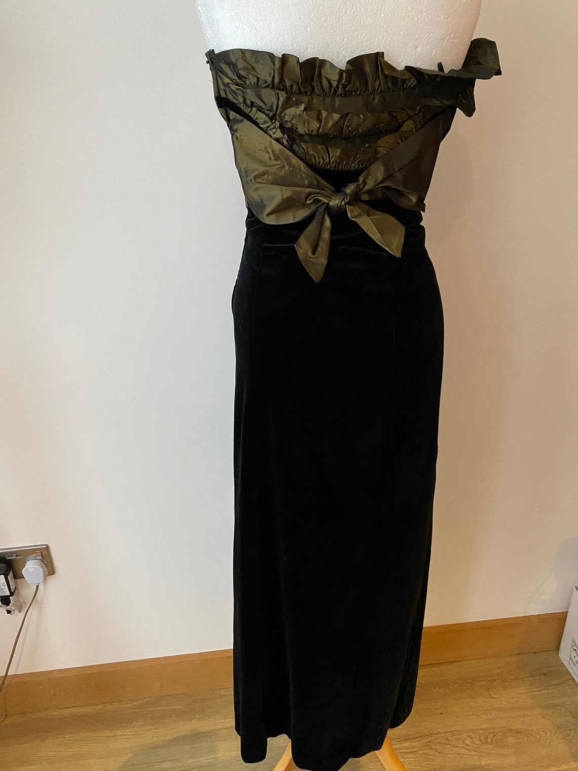 Vintage Laura Ashley Strapless Dress Ball Gown Size 10 Black | Etsy