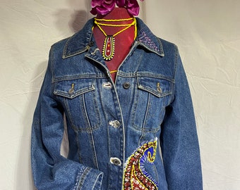Vintage Denim Bomber Jacket, 80s Jean Jacket (XS-M) - Etsy