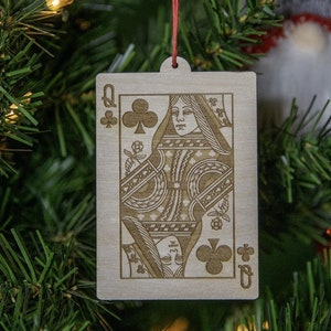 Queen of Hearts Card - Cedar Ornament Queen of Hearts Card - Cedar Ornament