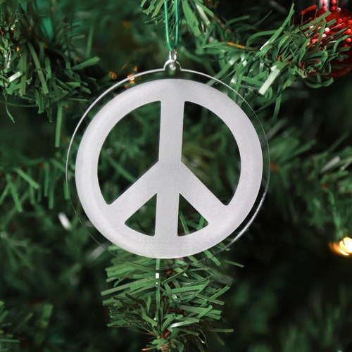 PEACE Sign Ornament With LEATHER Made From Vintage Fork Hand Etsy