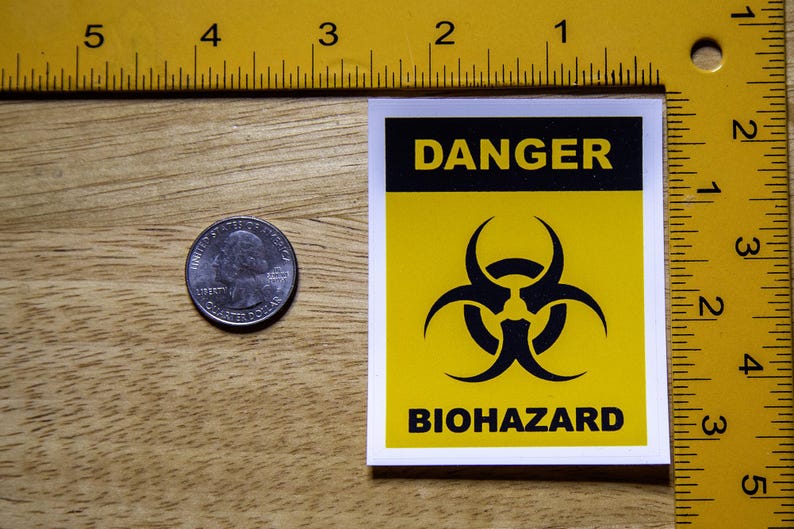 Danger Biohazard Vinyl Sticker - Etsy
