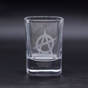 Anarchy Square Glass Shot Glass