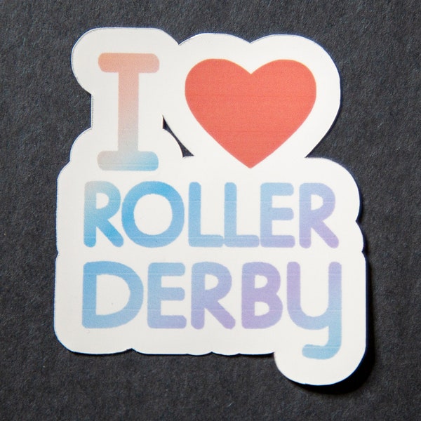 I Love Roller Derby Vinyl Sticker