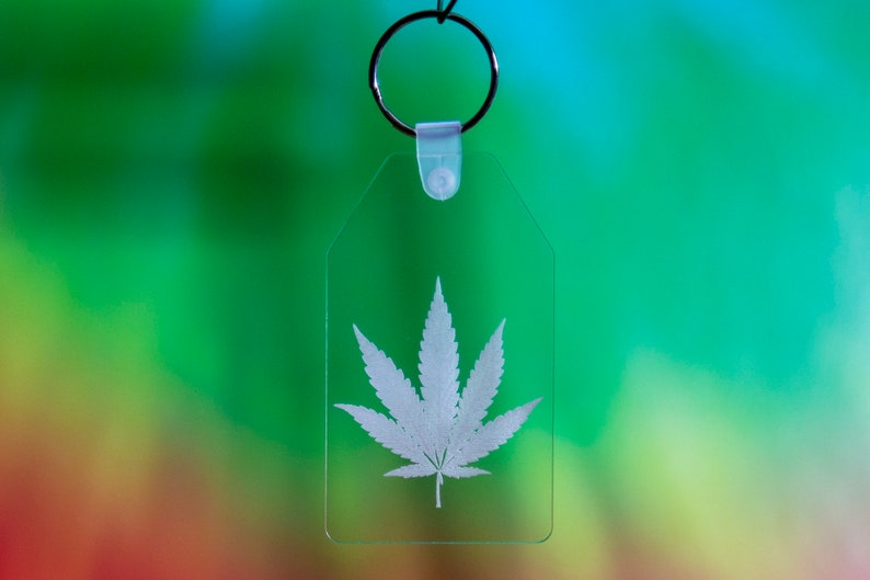 Cannabis Marijuana Leaf Plastic Key Chain Pot Leaf