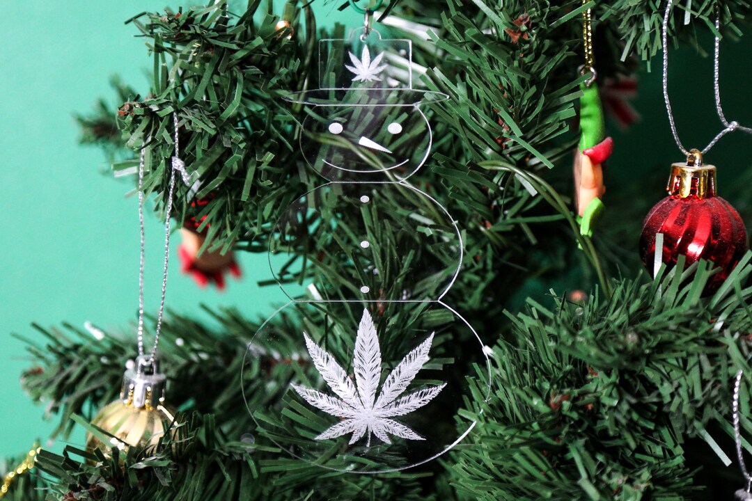 Stoner Snowman Marijuana Leaf Christmas Tree Ornament Etsy