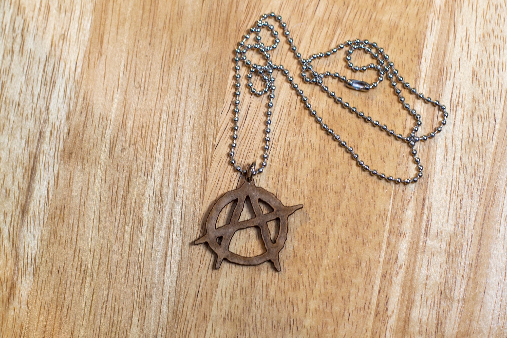Anarchy A Leather Pendant Necklace Etsy