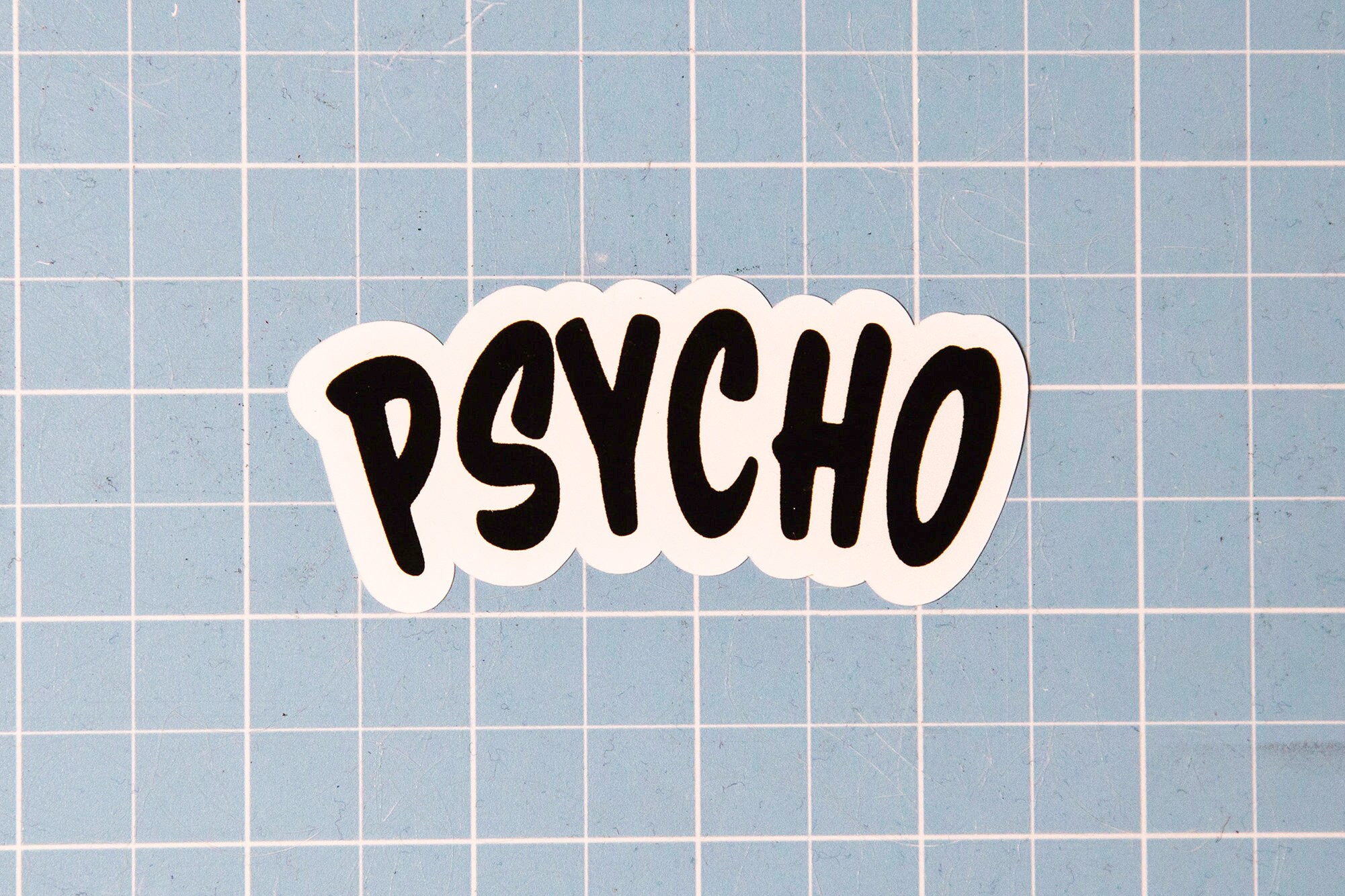 Psycho Text Sticker Psycho Vinyl Sticker - Etsy