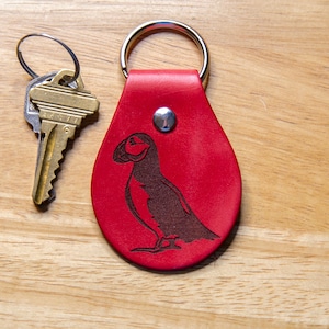Puffin Leather Keychain