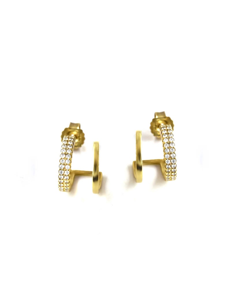 Fake Second piercing hoops Double Hoops Thick Hoop Earrings Etsy