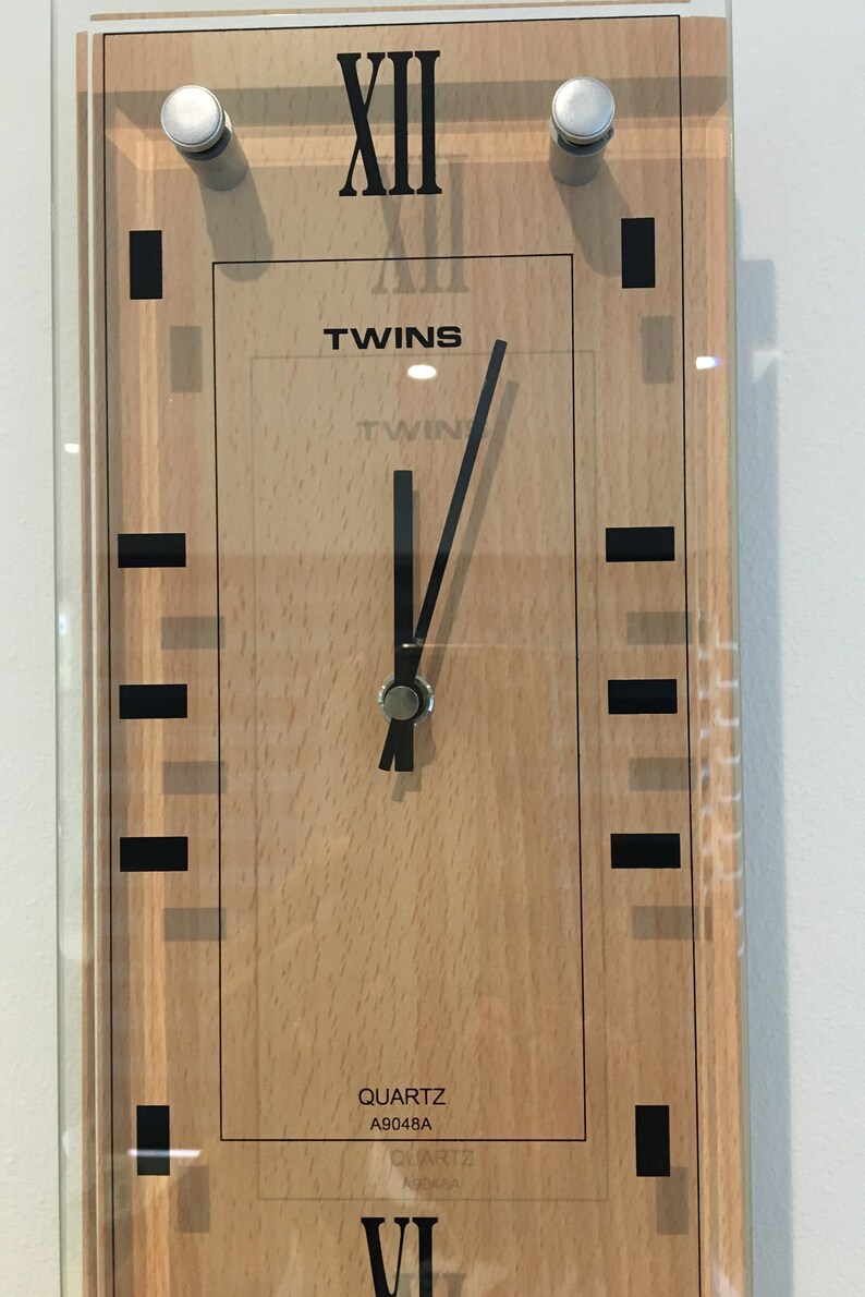 Modern Natural Wood & Chrome Pendulum Wall Clock Home Decor Etsy