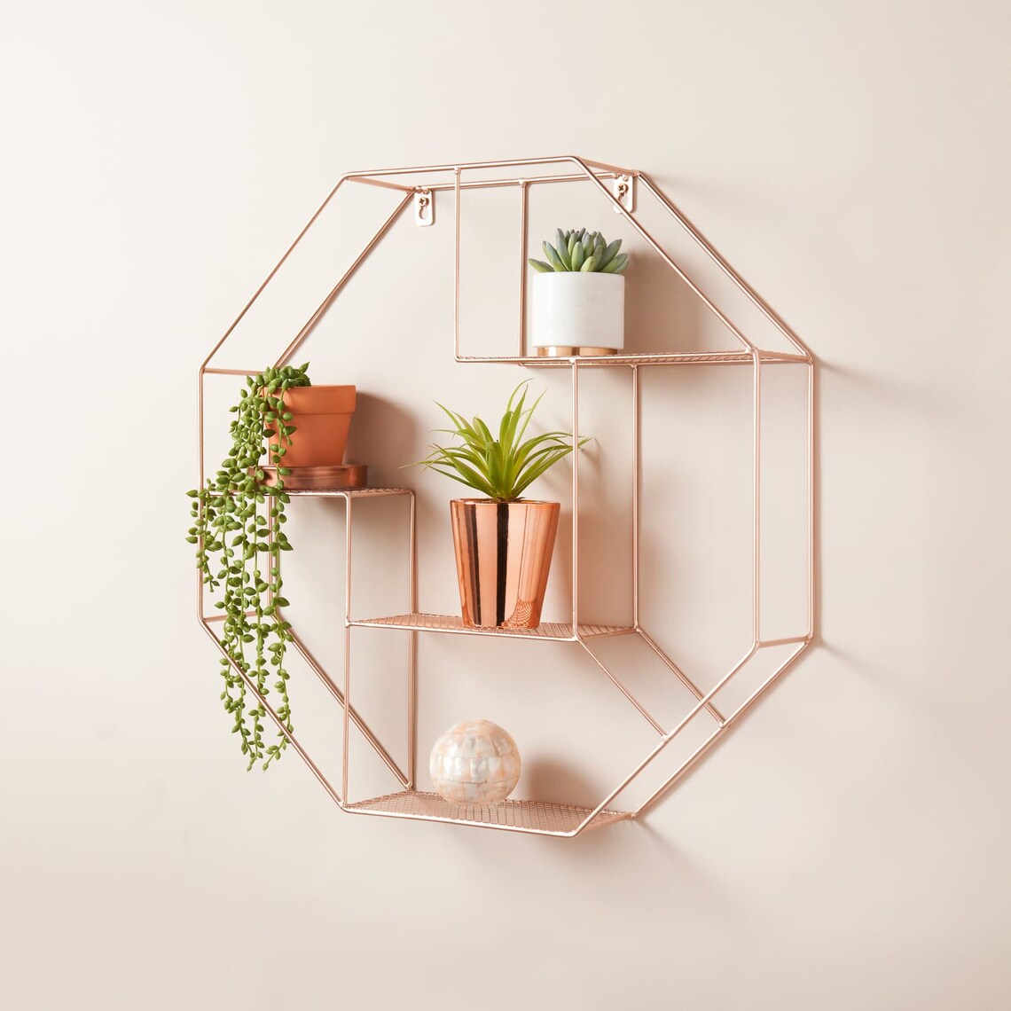 MUST HAVE Floating Shelves Gold or Rose Gold Hexagon Modern Etsy
