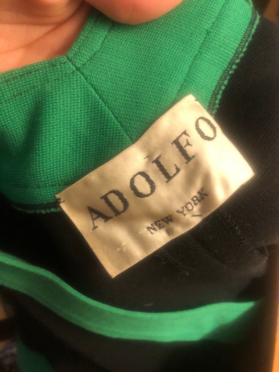 Adolfo vintage 1980s black and green sweater jack… - image 8