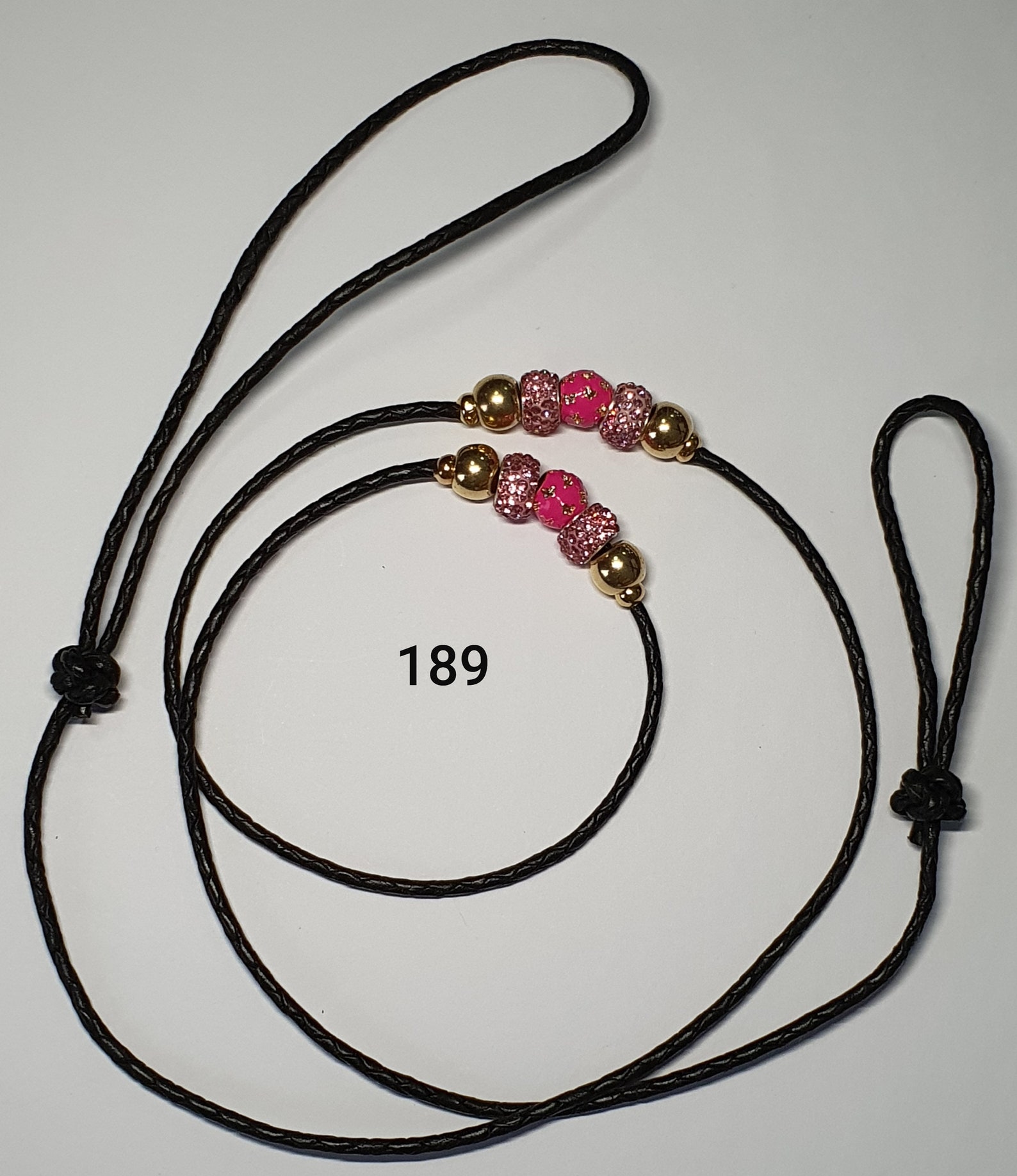 Bling Dog Show Lead 189 Beads on Leather Custom Made Pink and Etsy