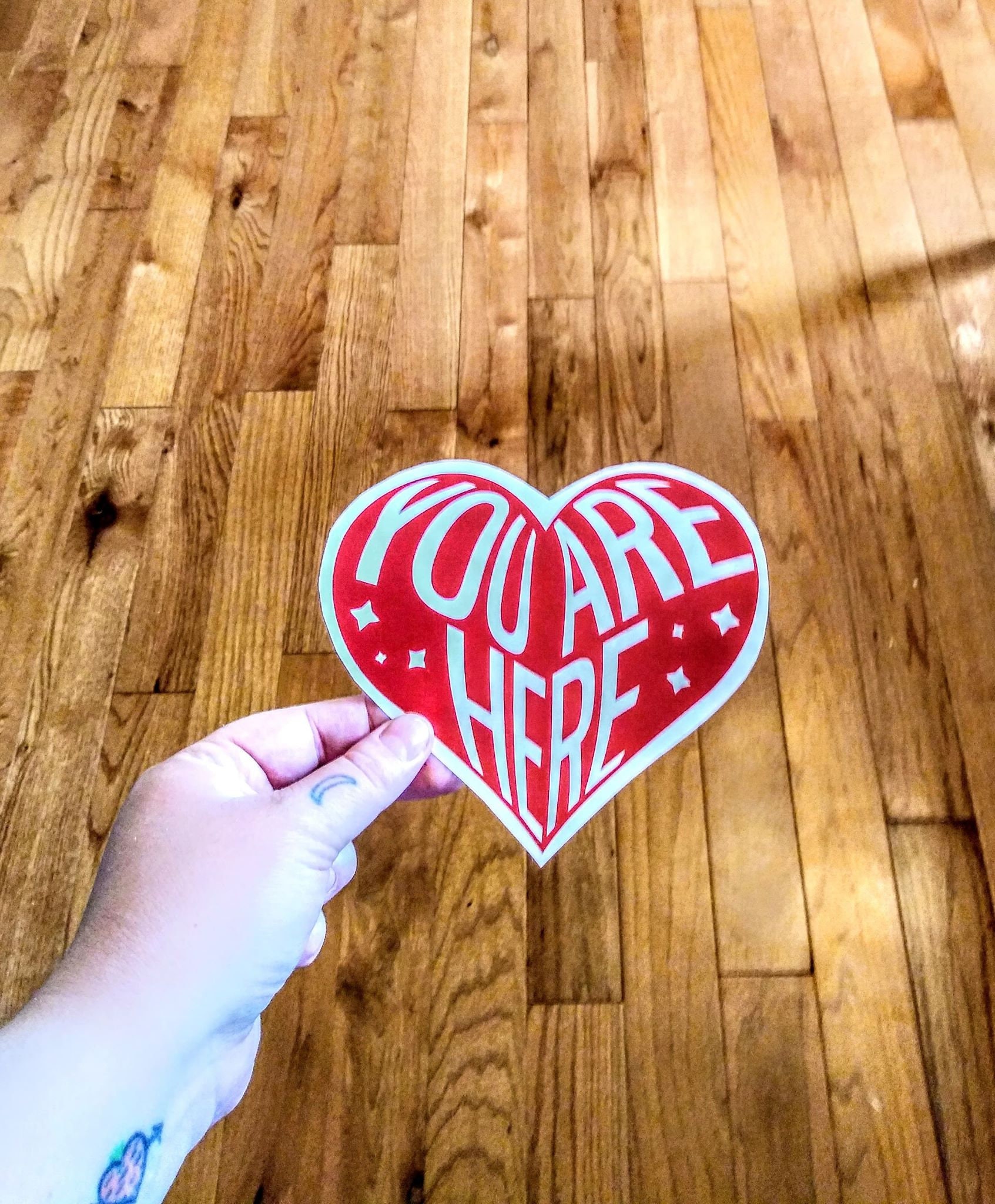 You Are Here In My Heart Waterproof Vinyl Sticker bumper Etsy