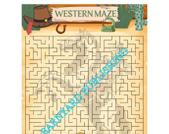 Printable Western Themed Puzzle | Cowboy Digital Activity for Kids Teachers and Adults 1 Puzzle and 1 Answer