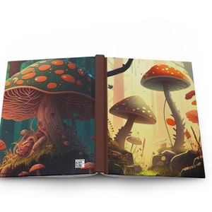 Secret Garden Mushrooms  - 150 page (75 sheets) Lined Hardback Journal  | Mushroom Fantasy Enchanted Forest Journal for Notes