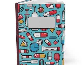 Diario médico rayado: 150 páginas (75 hojas) Diario de tapa dura rayado