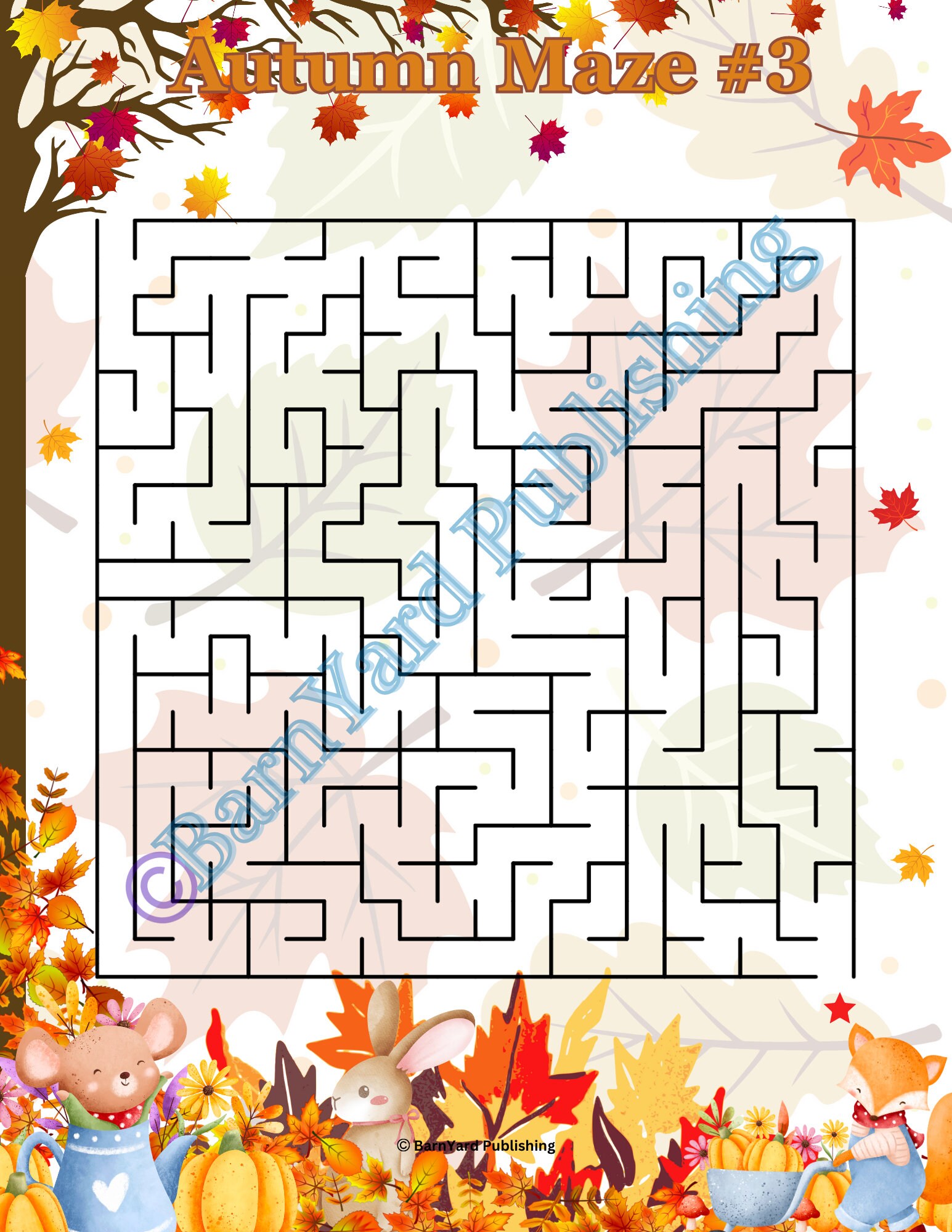 5 Printable Autumn Mazes Puzzle Pack - Digital Activity for Kids ...
