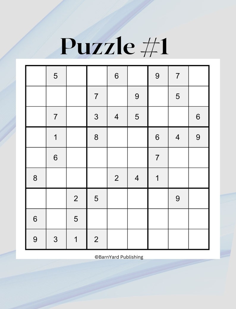 10 Printable easy Sudoku Largeprint Puzzle Pack 10 Puzzles 8.5 X 11 10