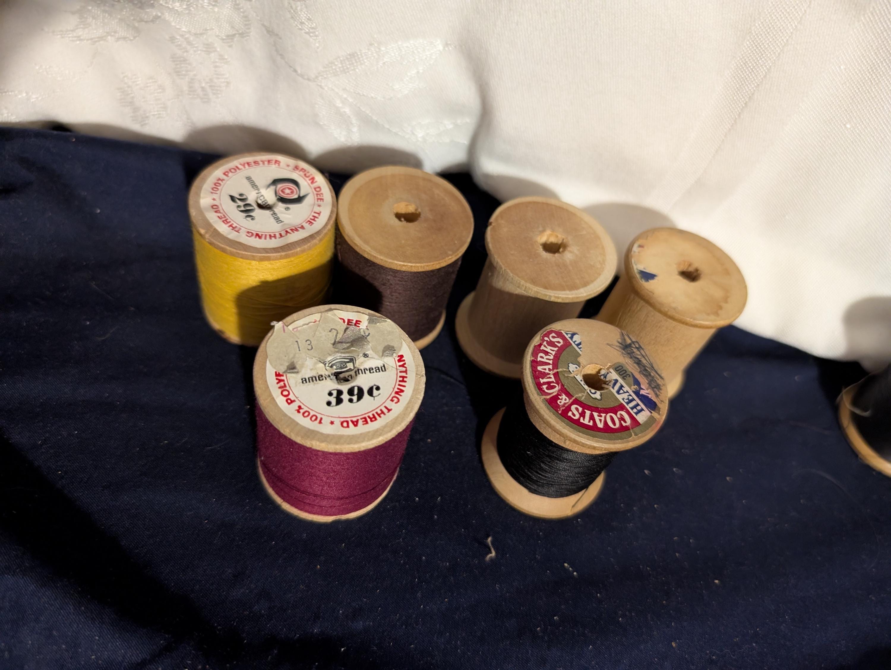 Without Thread Wood Spools With and Without Thread - Etsy