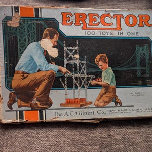 Vintage Erector Set 100: Metal Construction Toy AS IS