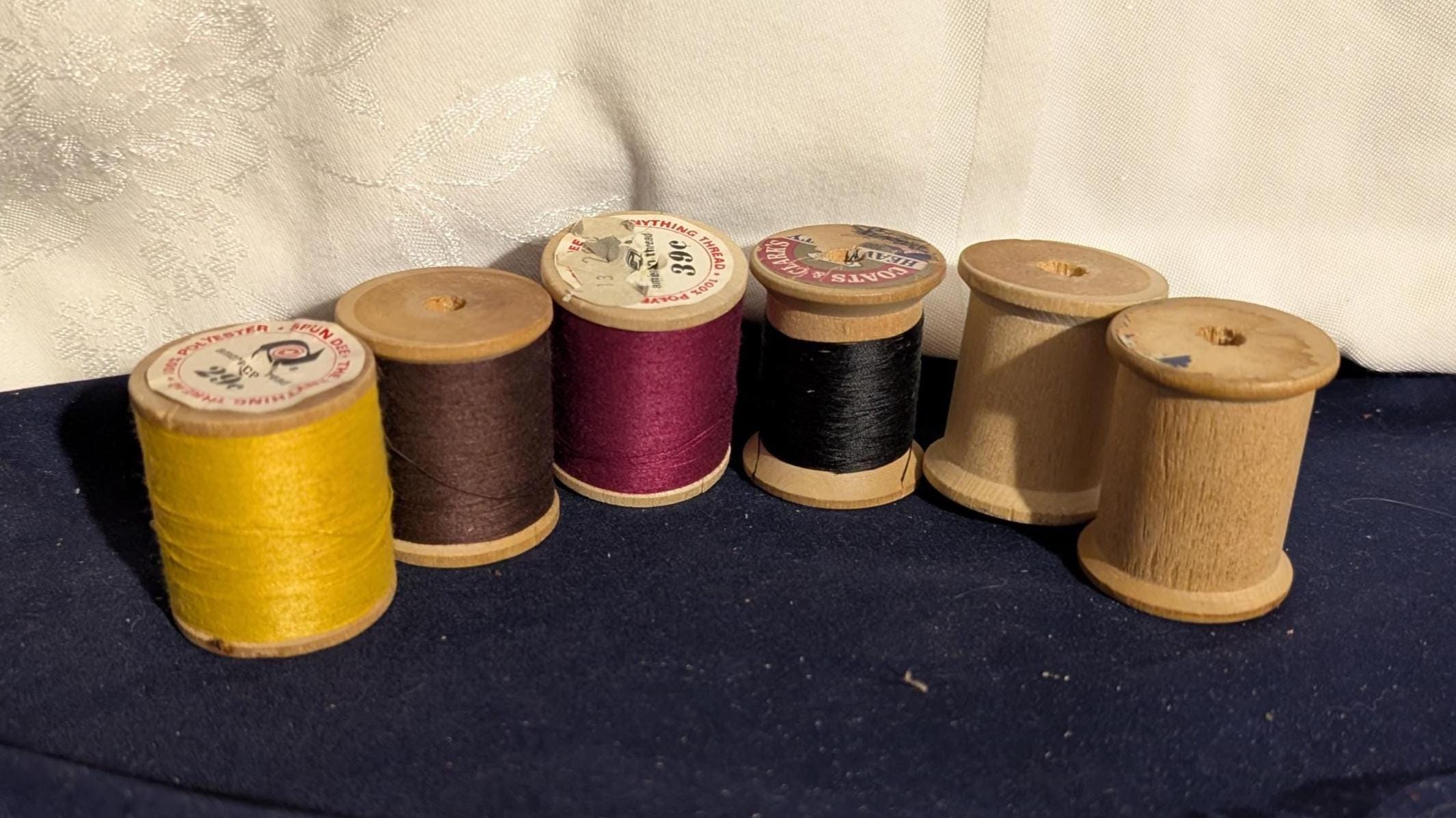 Without Thread Wood Spools With and Without Thread - Etsy