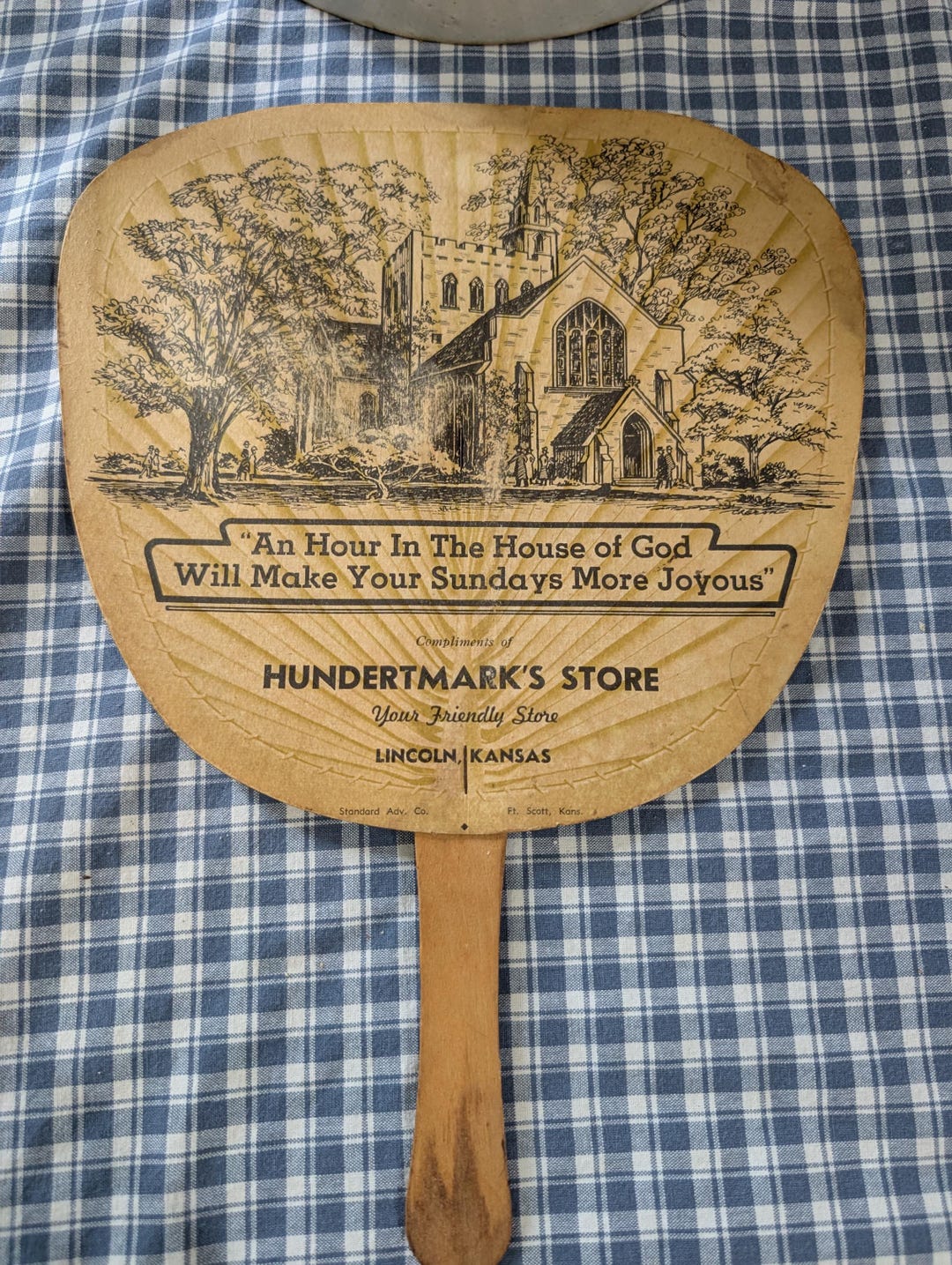 Heavy Paper Advertising Church Hand Fan - Etsy