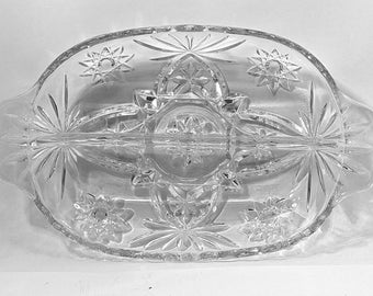 Prescut Clear 10-Inch Oval 2 Part Relish by ANCHOR HOCKING