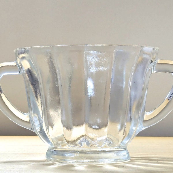 Federal Glass Clear Open Footed Sugar Bowl