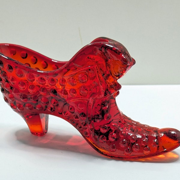 Hobnail Ruby Slipper by FENTON