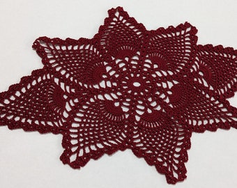 Pineapple Doily Red 13 x 10 inch