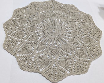 Round Pineapple Doily Ecru