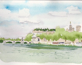 Print- Avignon Skyline