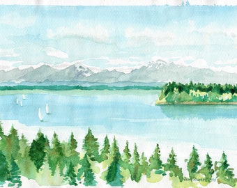 Whidbey and Olympic View Print