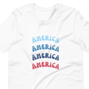 America retro-style t-shirt 4th of july tees patriotic t-shirt for fouth of july God Bless America retro usa tee red white blue retro tees