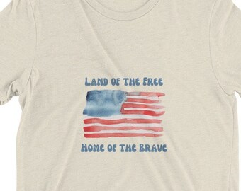 Land of the Free American Flag Tri-Blend T-Shirt