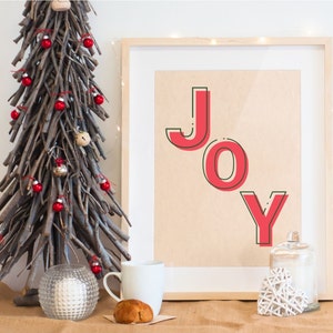 Christmas Joy Sign Christmas Digital Prints Christmas Home Decor Christmas Decor Christmas Wall Art Joy Sign Red and Green Classic Christmas