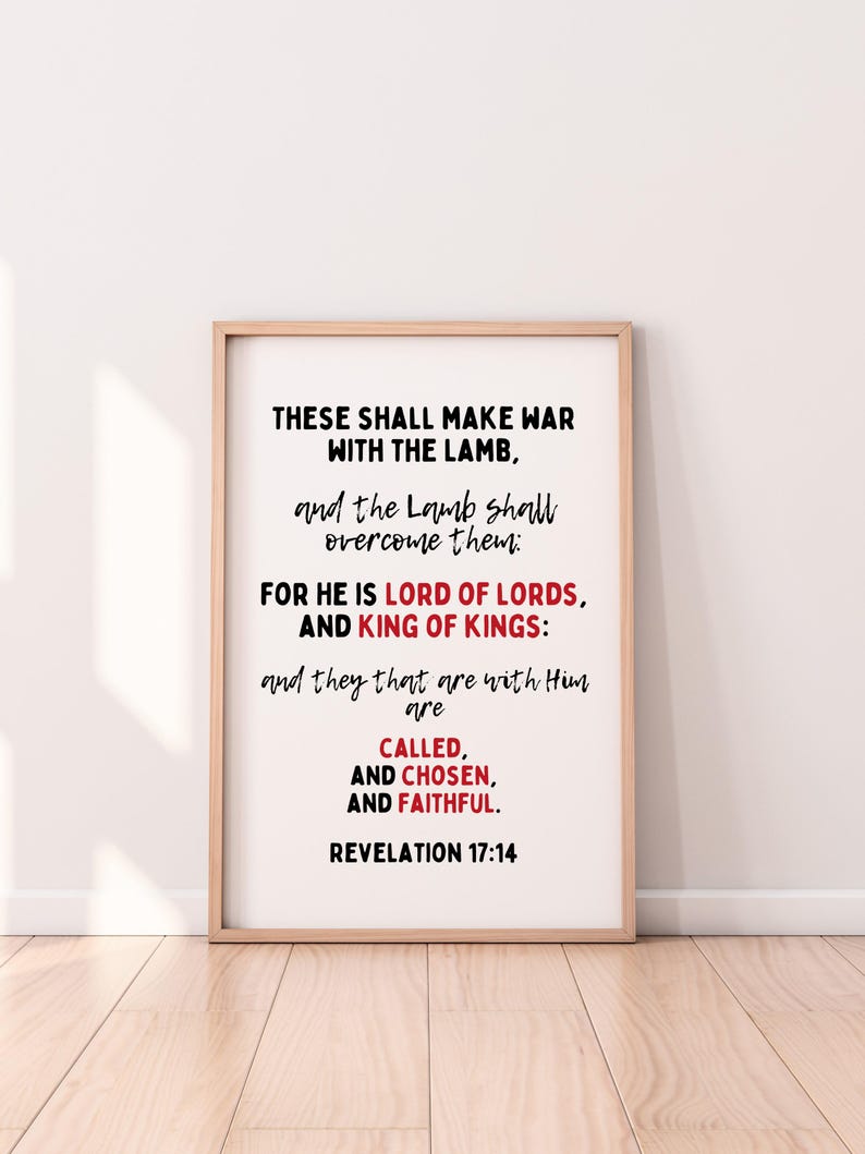 Revelation 17:14 KJV King of Kings Lord of Lords Christian Art (digital ...